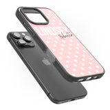 iPhone 16 Pro Max Personalised Pink Polka Black Impact Phone Case