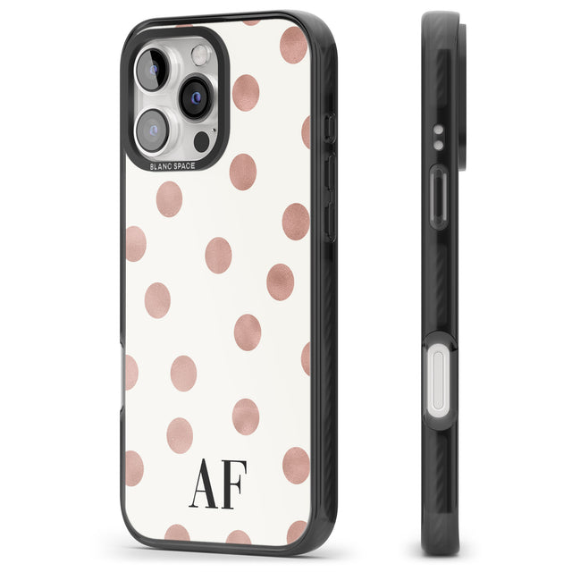 iPhone 16 Pro Max Personalised Initials & Dots Black Impact Phone Case