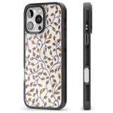 iPhone 16 Pro Max Personalised Autumn Leaves Pattern Black Impact Phone Case