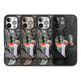 iPhone 16 Pro Max Personalised Henna Heart Photo Case Black Impact Phone Case