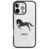 iPhone 16 Pro Max Personalised Black Horse Black Impact Phone Case