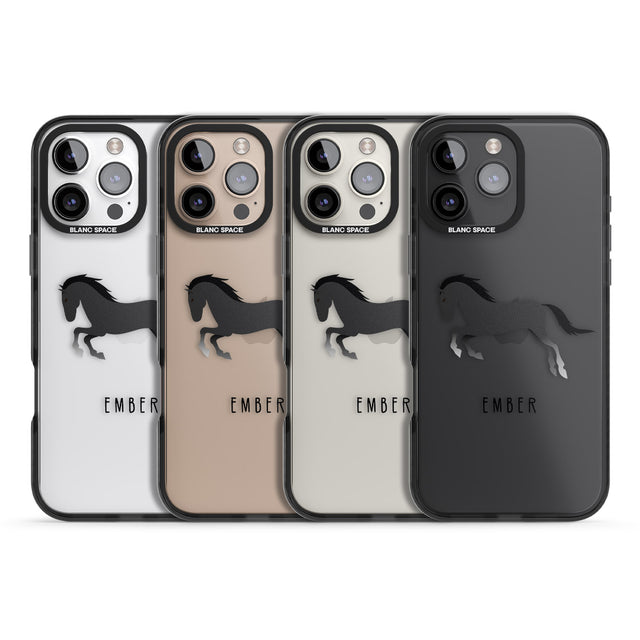 iPhone 16 Pro Max Personalised Black Horse Black Impact Phone Case