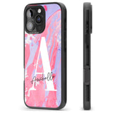 iPhone 16 Pro Max Personalised Pink & Purple - Marble Black Impact Phone Case