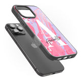 iPhone 16 Pro Max Personalised Pink & Purple - Marble Black Impact Phone Case