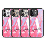 iPhone 16 Pro Max Personalised Pink & Purple - Marble Black Impact Phone Case