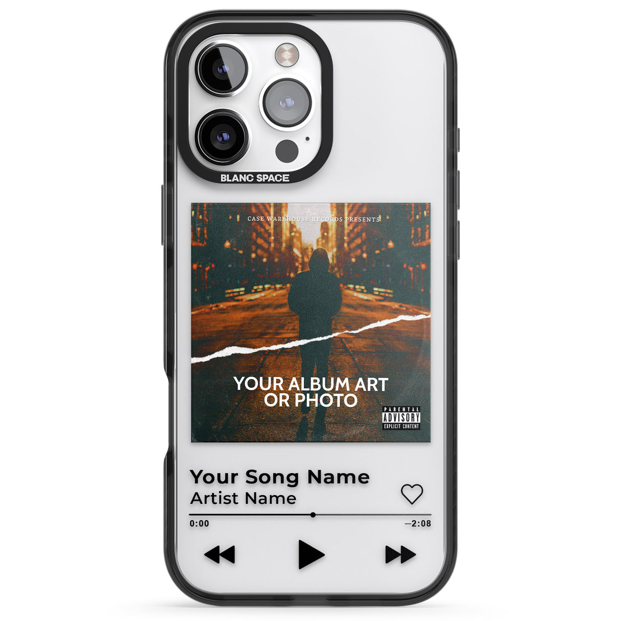 iPhone 16 Pro Max Personalised Album Art Black Impact Phone Case