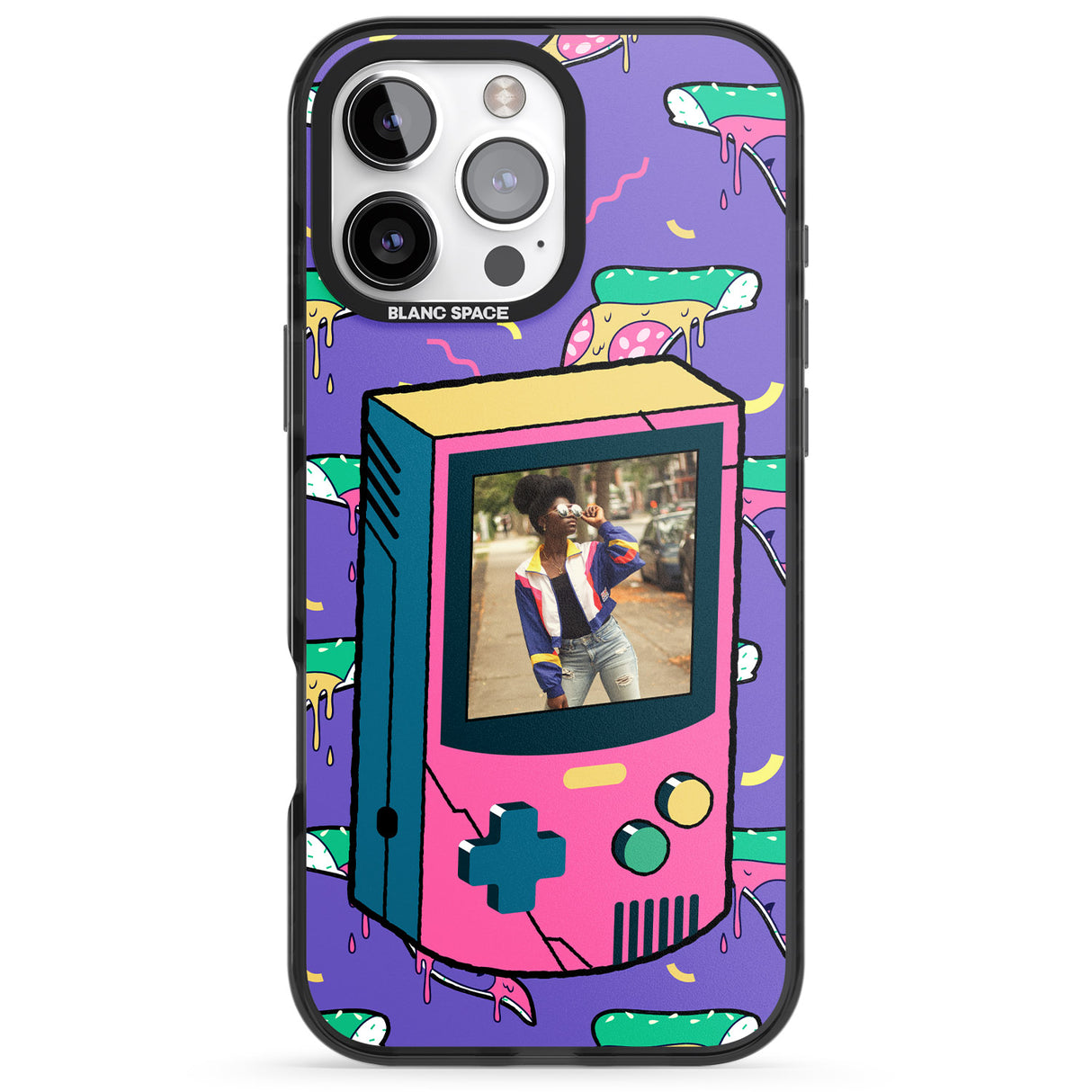 iPhone 16 Pro Max Personalised Retro Game Photo Case Black Impact Phone Case