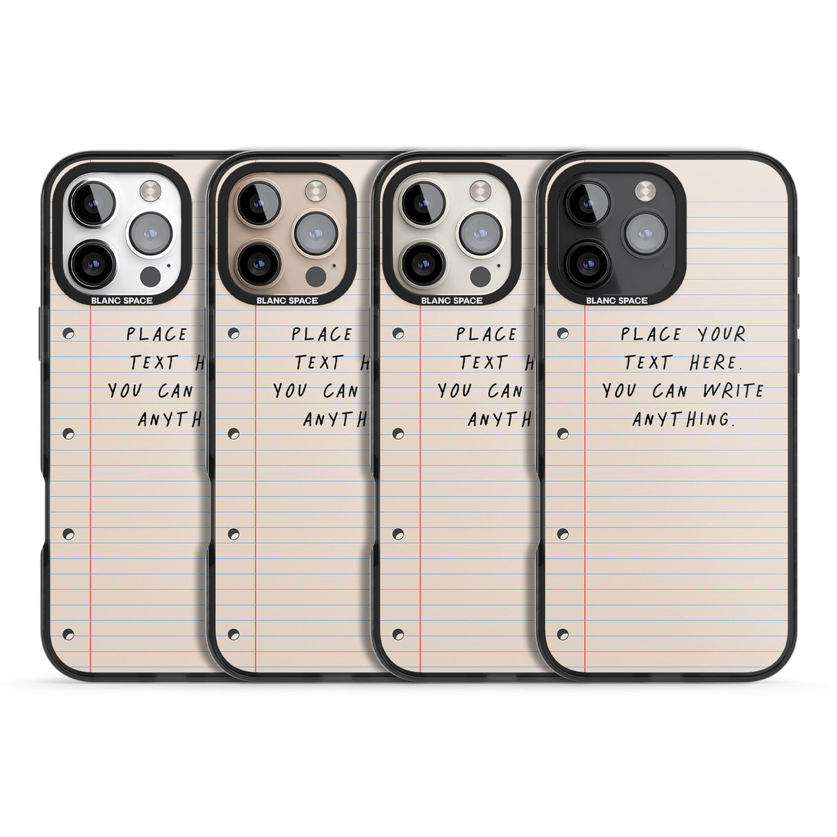 iPhone 16 Pro Max Personalised School Paper Black Impact Phone Case