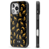 iPhone 16 Pro Max Personalised Cheetah Pattern: Black Black Impact Phone Case