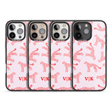 iPhone 16 Pro Max Personalised + Red & Pink Cheetah Black Impact Phone Case