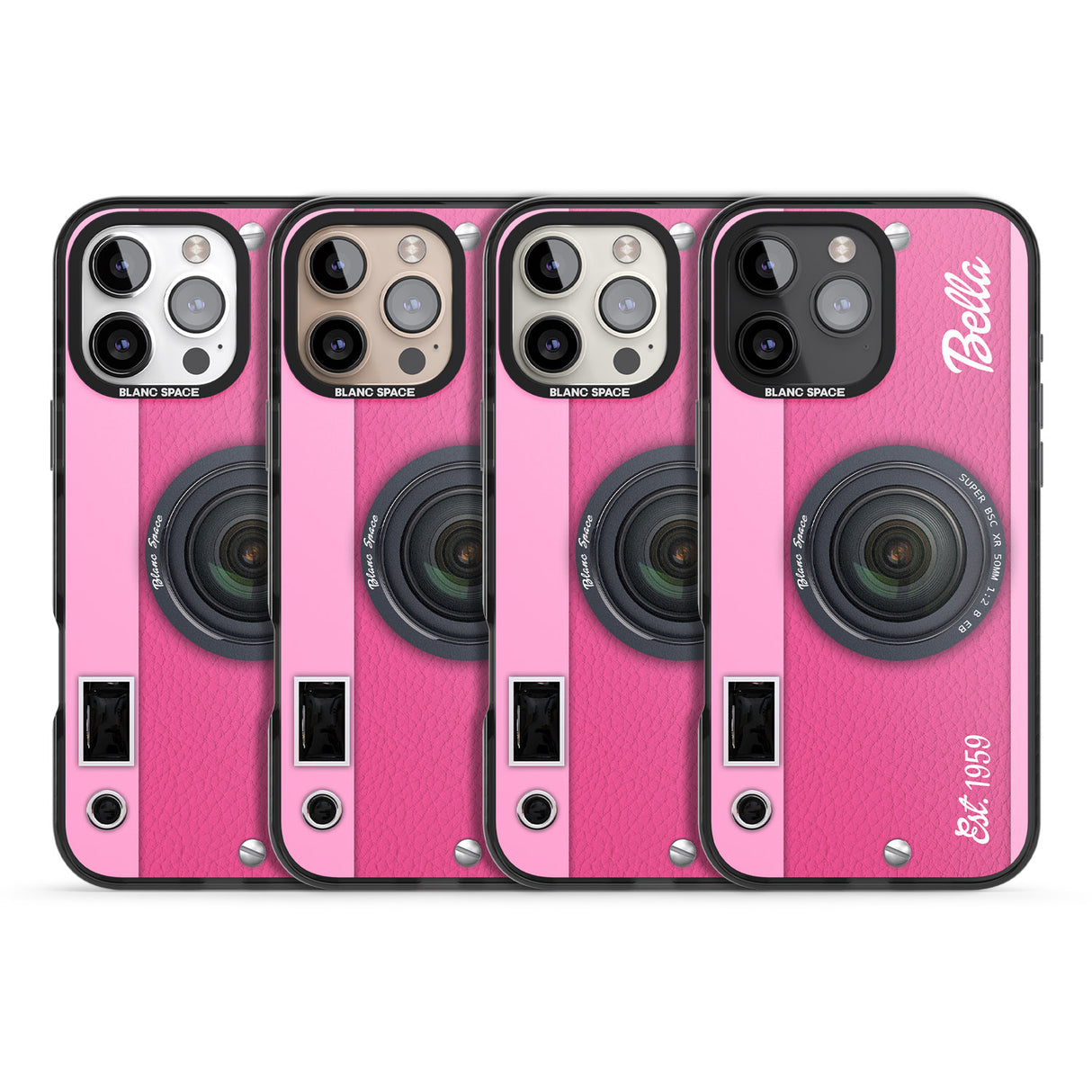 iPhone 16 Pro Max Personalised Pink Dream Camera Black Impact Phone Case