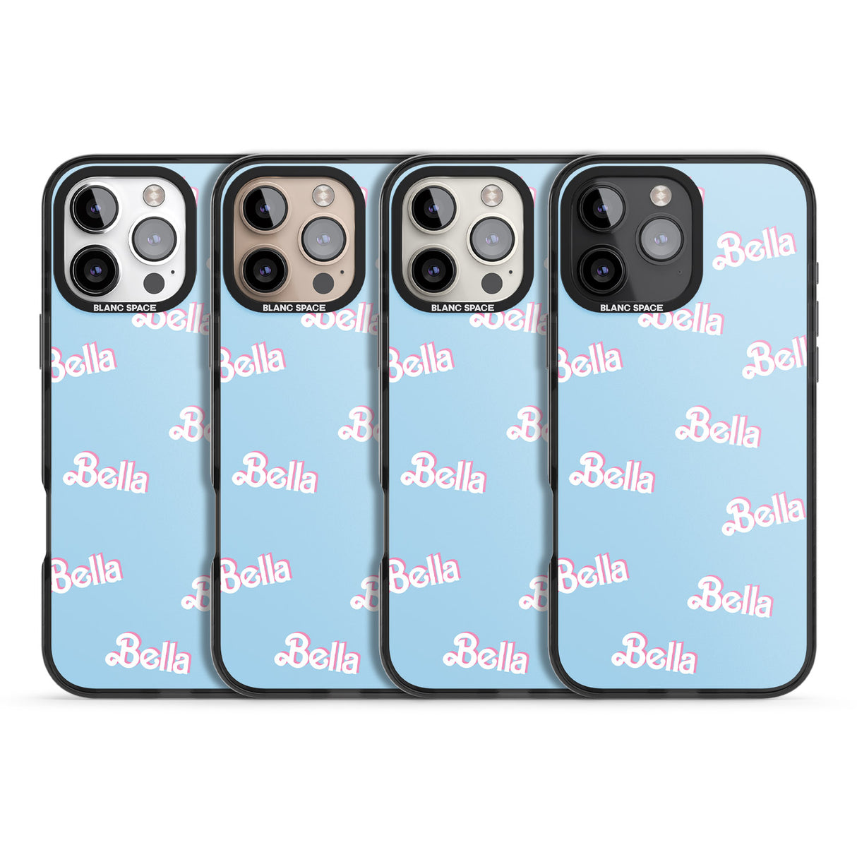 iPhone 16 Pro Max Personalised Cute Name Pattern Black Impact Phone Case