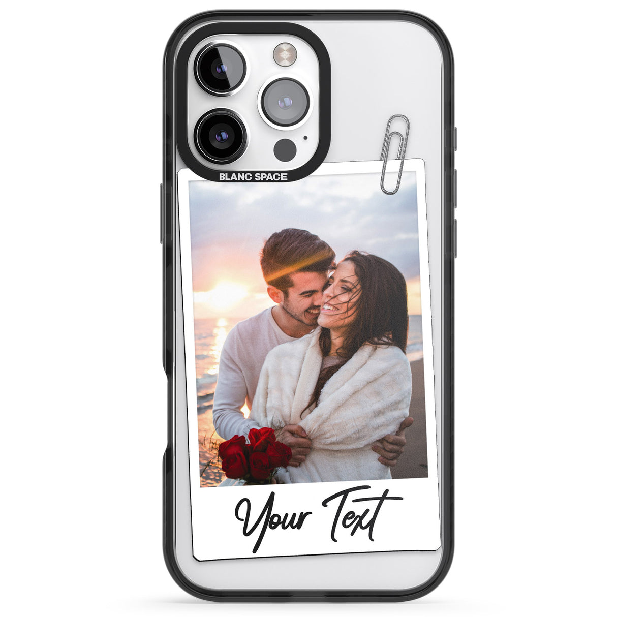 iPhone 16 Pro Max Personalised Instant Camera Photo Black Impact Phone Case