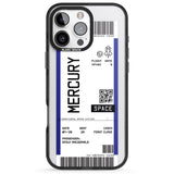 iPhone 16 Pro Max Personalised Mercury Space Travel Ticket Black Impact Phone Case