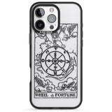 iPhone 16 Pro Max Personalised Wheel of Fortune Tarot Card - Transparent Black Impact Phone Case