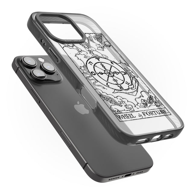 iPhone 16 Pro Max Personalised Wheel of Fortune Tarot Card - Transparent Black Impact Phone Case