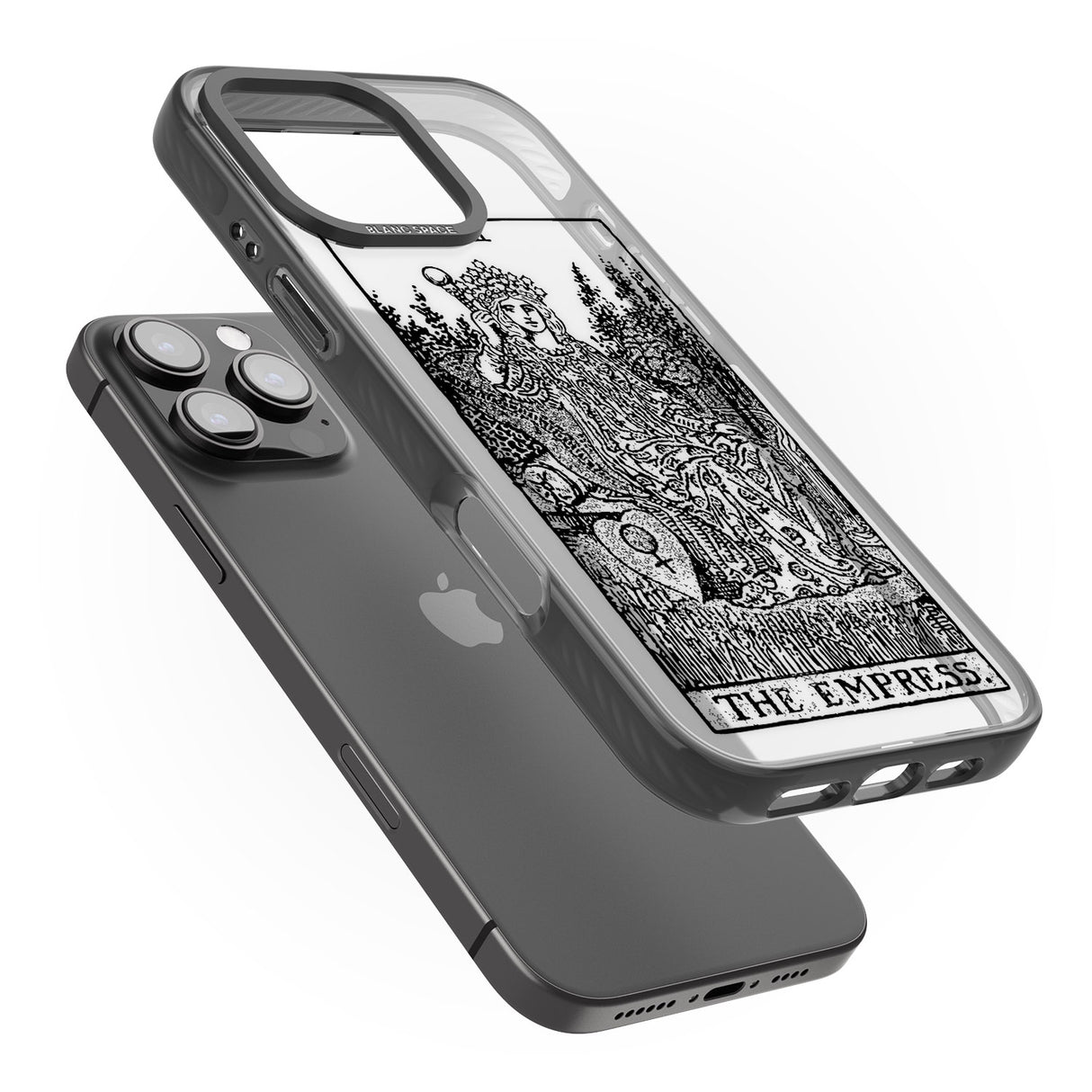 iPhone 16 Pro Max Personalised The Empress Tarot Card - Transparent Black Impact Phone Case