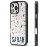 iPhone 16 Pro Max Personalised Terrazzo Black Impact Phone Case