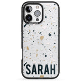 iPhone 16 Pro Max Personalised Terrazzo - Blue, Pink, Brown Black Impact Phone Case