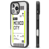 iPhone 16 Pro Max Personalised Mexico City Boarding Pass Black Impact Phone Case