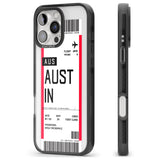 iPhone 16 Pro Max Personalised Austin Boarding Pass Black Impact Phone Case