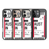 iPhone 16 Pro Max Personalised Austin Boarding Pass Black Impact Phone Case