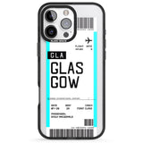 iPhone 16 Pro Max Personalised Glasgow Boarding Pass Black Impact Phone Case