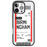 iPhone 16 Pro Max Personalised Birmingham Boarding Pass Black Impact Phone Case