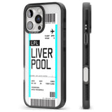 iPhone 16 Pro Max Personalised Liverpool Boarding Pass Black Impact Phone Case