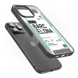 iPhone 16 Pro Max Personalised Barcelona Boarding Pass Black Impact Phone Case