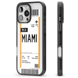 iPhone 16 Pro Max Personalised Miami Boarding Pass Black Impact Phone Case