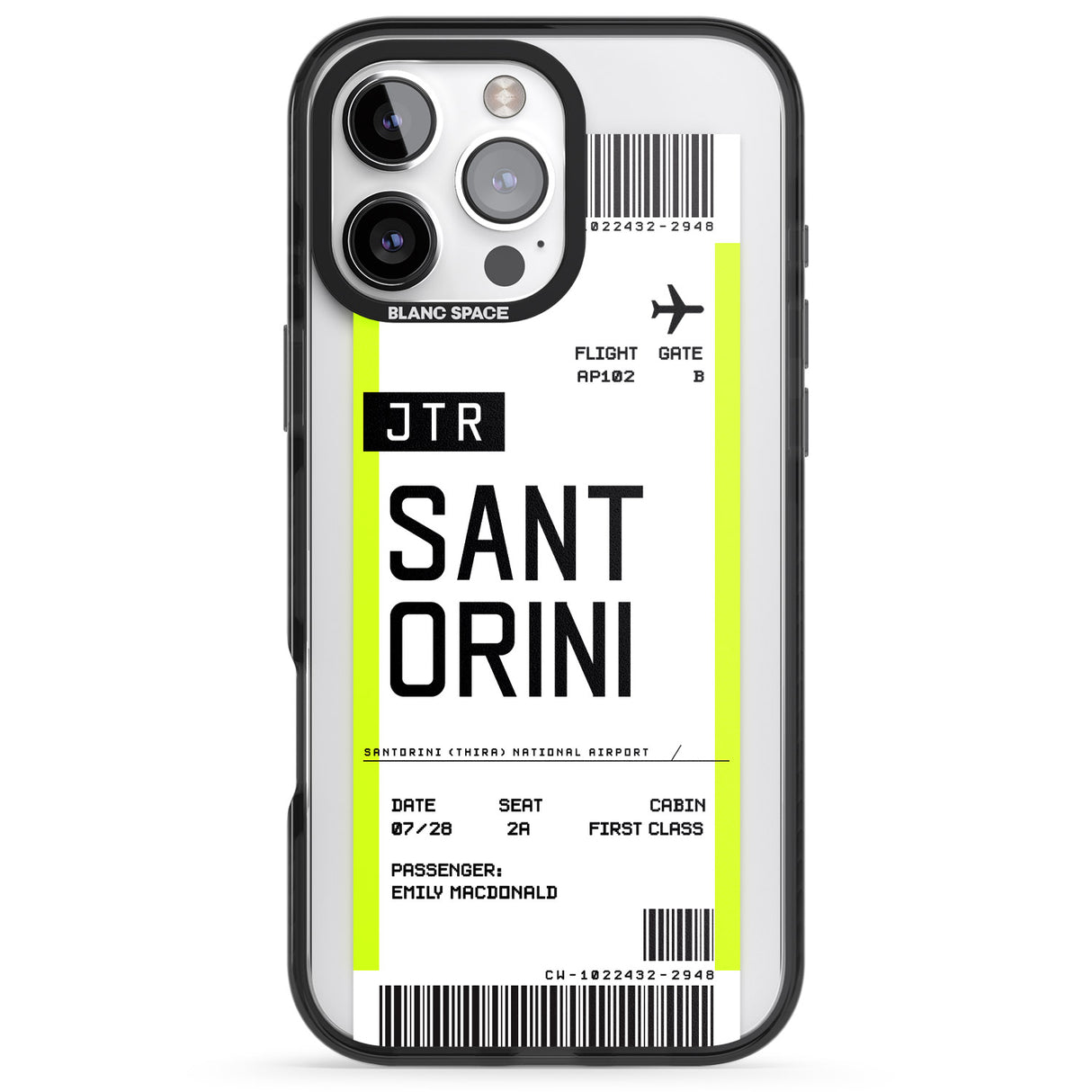 Personalised Santorini Boarding Pass