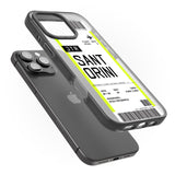 iPhone 16 Pro Max Personalised Santorini Boarding Pass Black Impact Phone Case