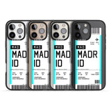 iPhone 16 Pro Max Personalised Madrid Boarding Pass Black Impact Phone Case