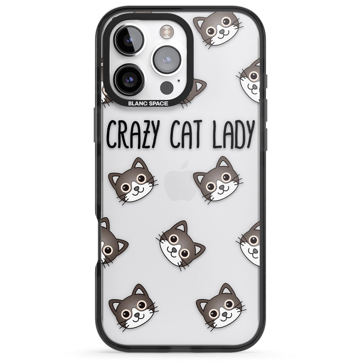 iPhone 16 Pro Max Crazy Cat Lady Black Impact Phone Case