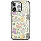 iPhone 16 Pro Max Cat Pattern Cream Black Impact Phone Case