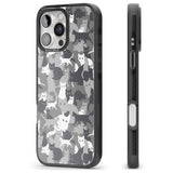 iPhone 16 Pro Max Dark Grey Cat Camouflage Pattern Black Impact Phone Case