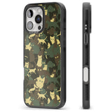 iPhone 16 Pro Max Forest Green Cat Camouflage Pattern Black Impact Phone Case