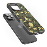 iPhone 16 Pro Max Forest Green Cat Camouflage Pattern Black Impact Phone Case