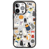 iPhone 16 Pro Max Cartoon Cat Collage Black Impact Phone Case