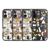 iPhone 16 Pro Max Cartoon Cat Collage Black Impact Phone Case