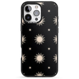 iPhone 16 Pro Max Celestial Patterns Classic Suns (Black) Black Impact Phone Case