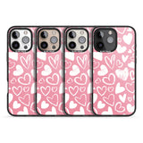 iPhone 16 Pro Max Chalk Hearts Black Impact Phone Case