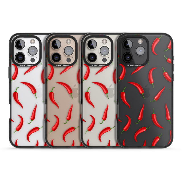 iPhone 16 Pro Max Chilli Pattern Black Impact Phone Case