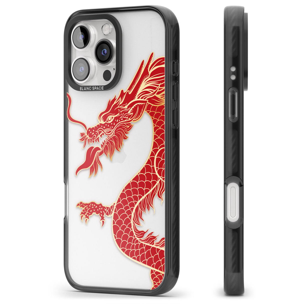 iPhone 16 Pro Max Large Red Dragon Black Impact Phone Case