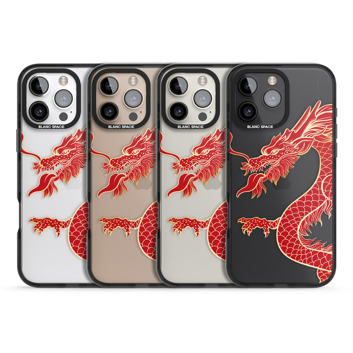 iPhone 16 Pro Max Large Red Dragon Black Impact Phone Case