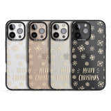 iPhone 16 Pro Max Christmas Snowflake Pattern Black Impact Phone Case