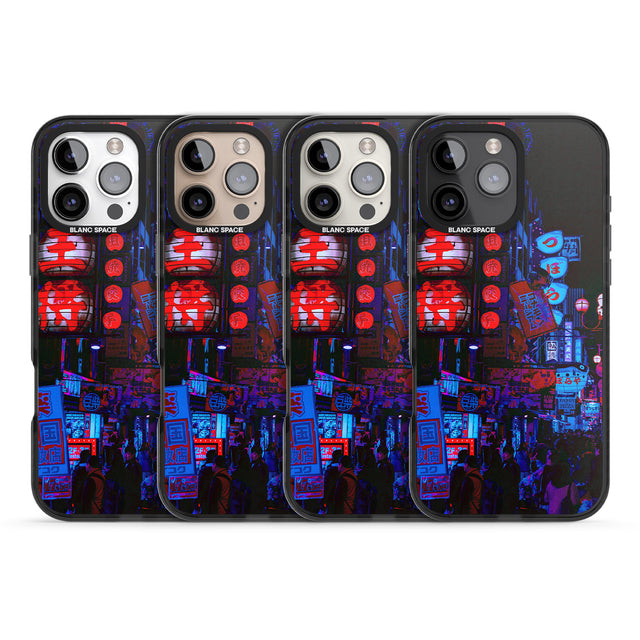 iPhone 16 Pro Max Red & Turquoise - Neon Cities Photographs Black Impact Phone Case