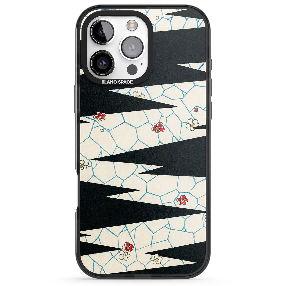 iPhone 16 Pro Max Japanese Flowers by Bijutsu Sekai Black Impact Phone Case