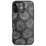 iPhone 16 Pro Max Monstera Leaves Black Impact Phone Case